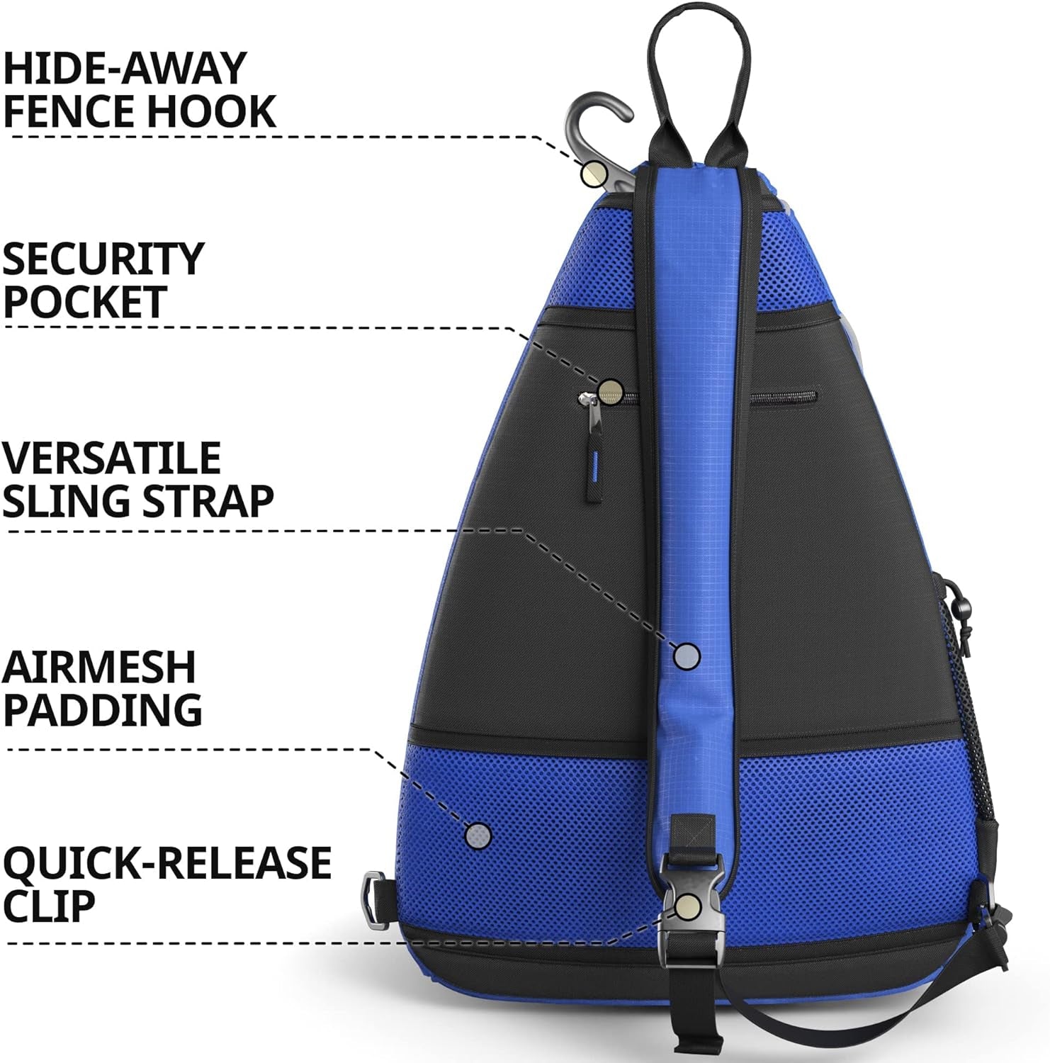 Sling Bag - Crossbody Backpack for Pickleball, Tennis, Racketball, and Travel for Men and Women