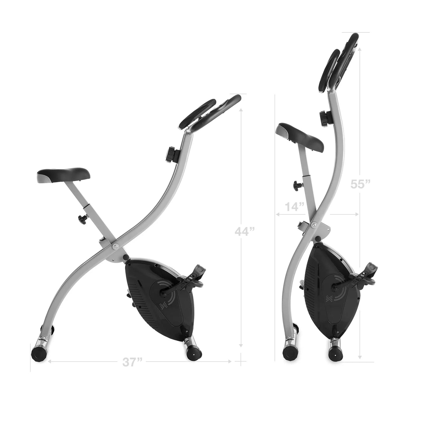 Indoor Cycling Bike - Folding, Upright Stationary Exercise Cycle with Magnetic Resistance