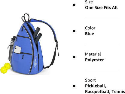 Sling Bag - Crossbody Backpack for Pickleball, Tennis, Racketball, and Travel for Men and Women