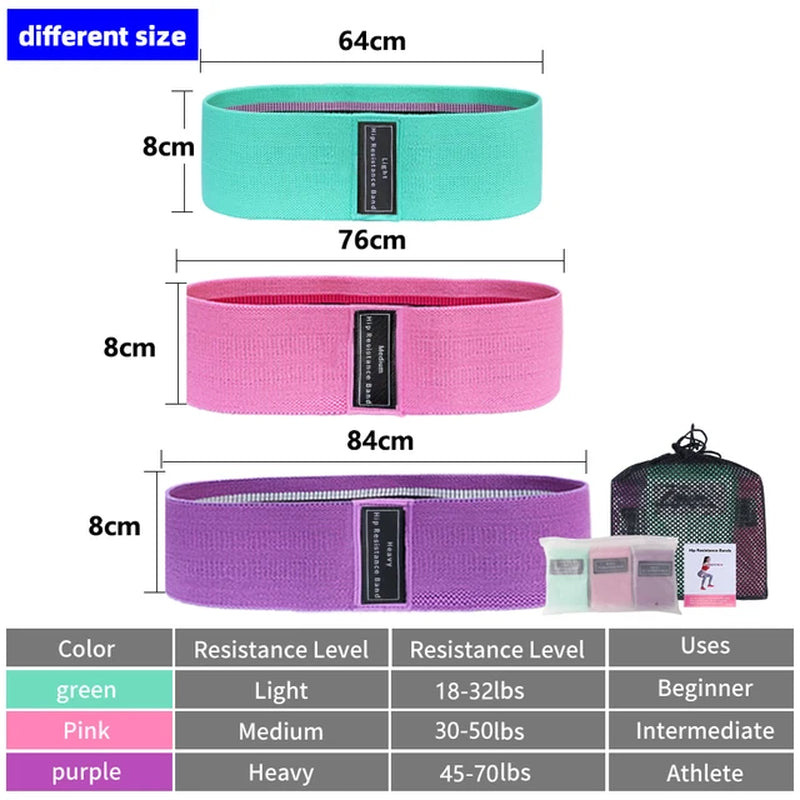 Fabric Resistance Hip Booty Bands Non-Slip Band Glute Workout Trainer Thick Bands Stretch Fitness Strips Loops Yoga Equipment