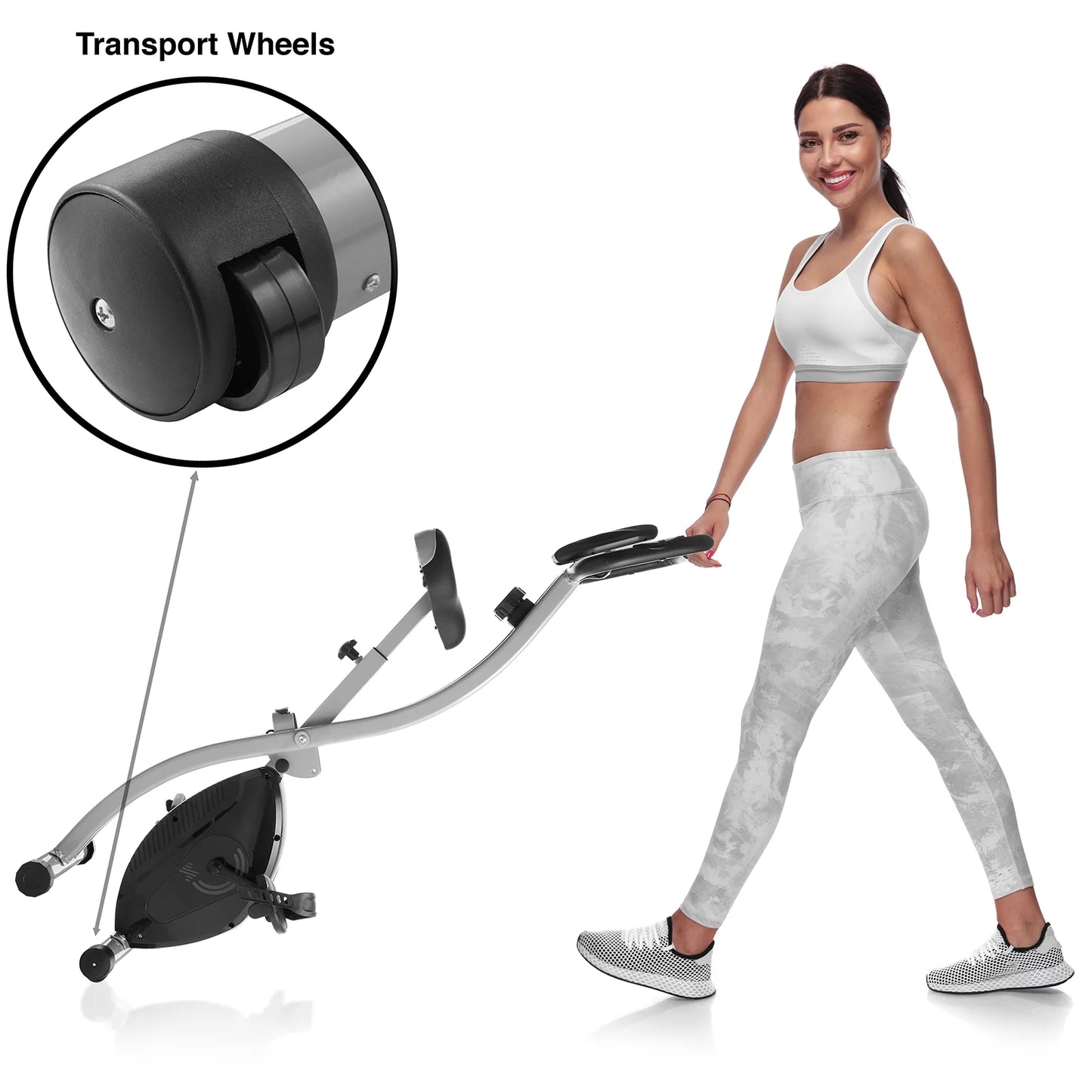 Indoor Cycling Bike - Folding, Upright Stationary Exercise Cycle with Magnetic Resistance