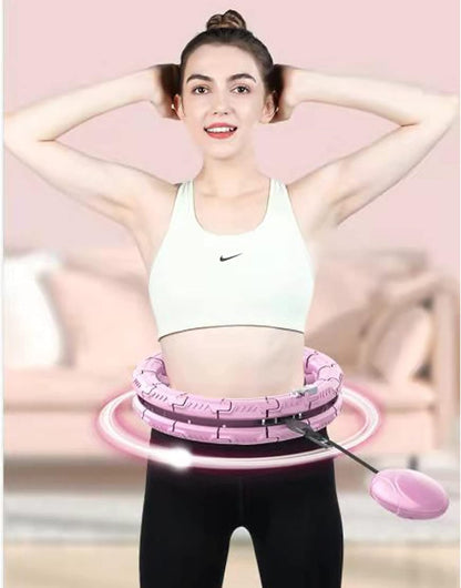 Smart Weighted Hula Exercise Hoop: 28 Knots Hula Fitness Hoop 2 in 1 Abdomen Fitness Massage Suitable for Adults & Kids