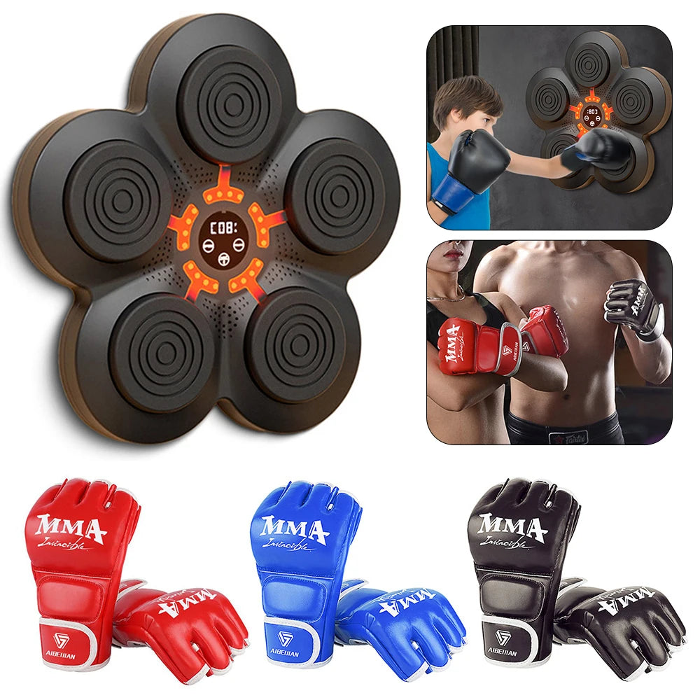 Intelligent Music Boxing Trainer Electronic Boxing Machine Wall Target LED Lighted Sandbag Relax Boxing Response Training Target