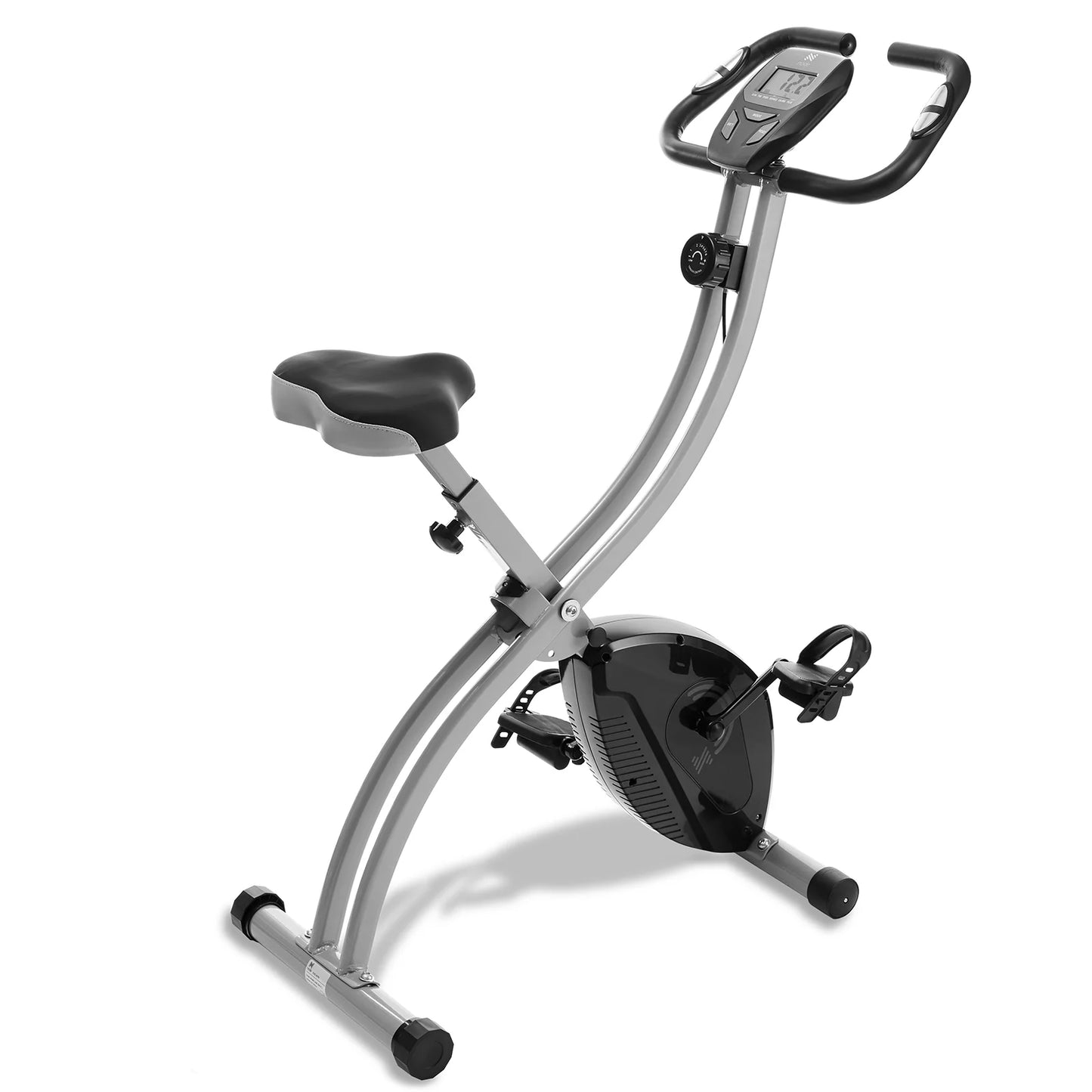 Indoor Cycling Bike - Folding, Upright Stationary Exercise Cycle with Magnetic Resistance