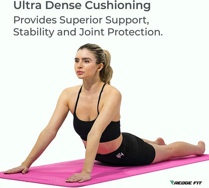 ™ Double Sided Workout Mat with Carrying Straps Premium TPE Eco Friendly Double Layer Material Multifunctional Use Yoga, Pilates, Fitness, Workout, Home Gym Floor Exercise